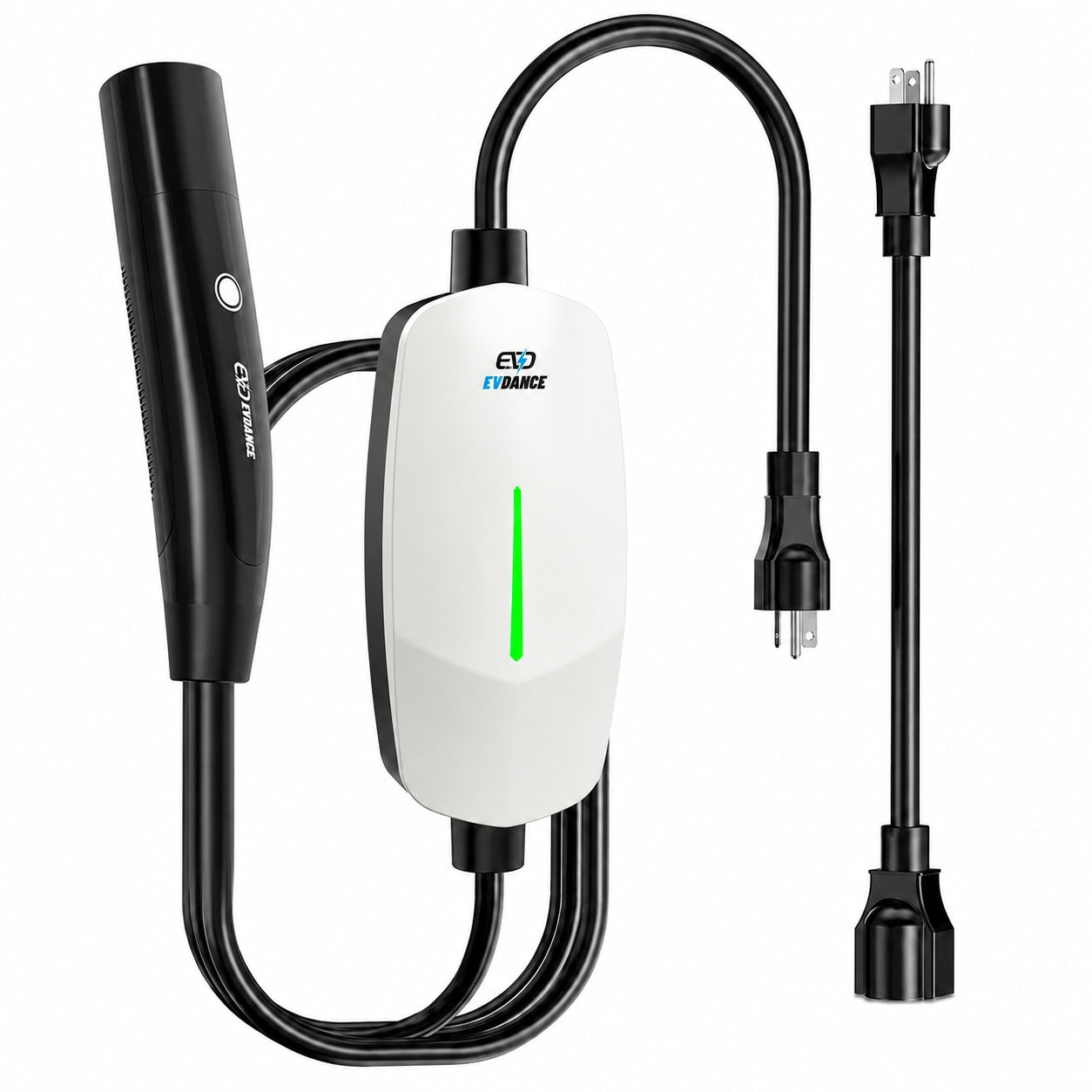 EVDANCE Portable Tesla Level 1+2 EV Charger | 110V &240V| 16 Amp | NEMA 5-15&6-20#color_white