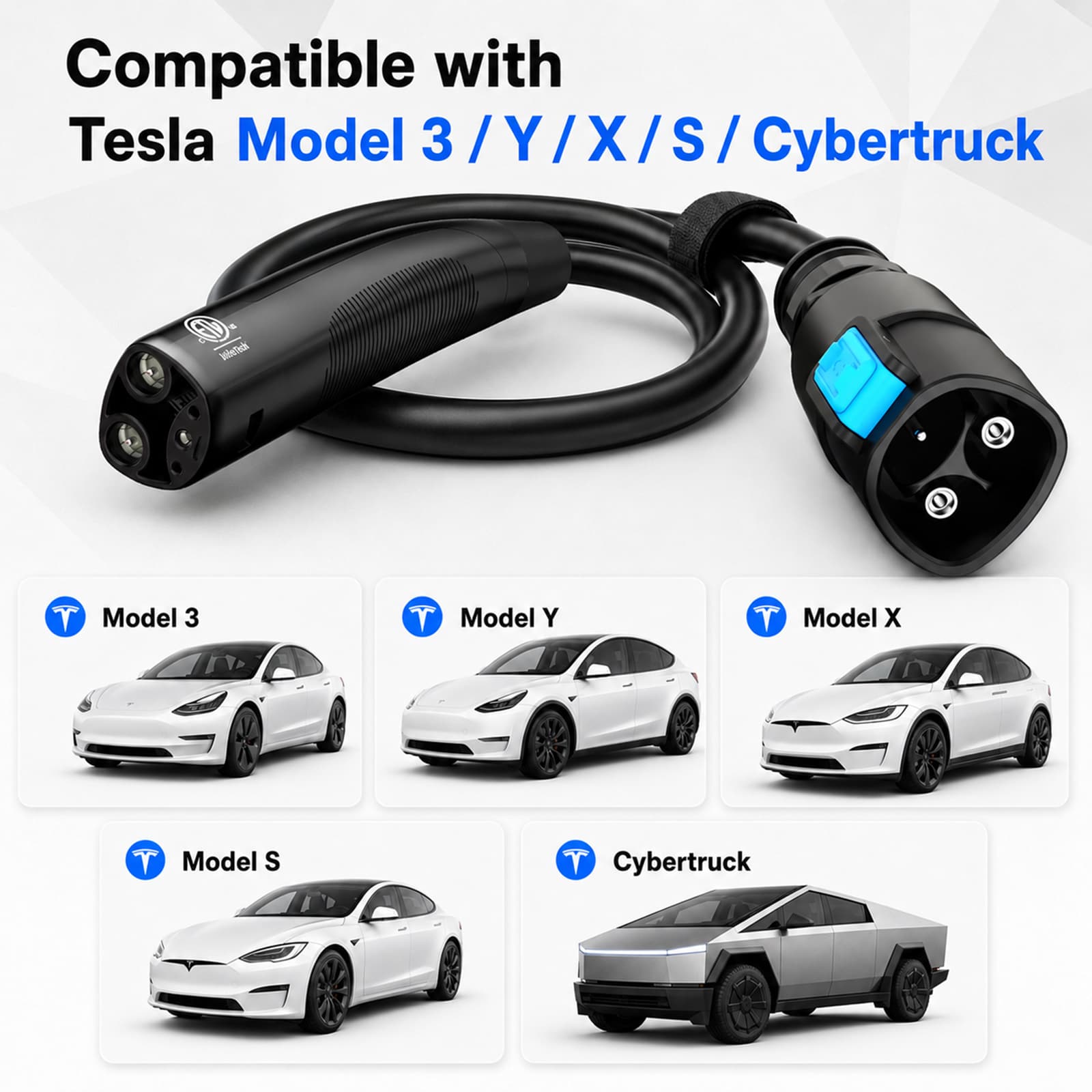 EVDANCE Nexus Reach Tesla EV Charging Extension Cords 40A 21FT