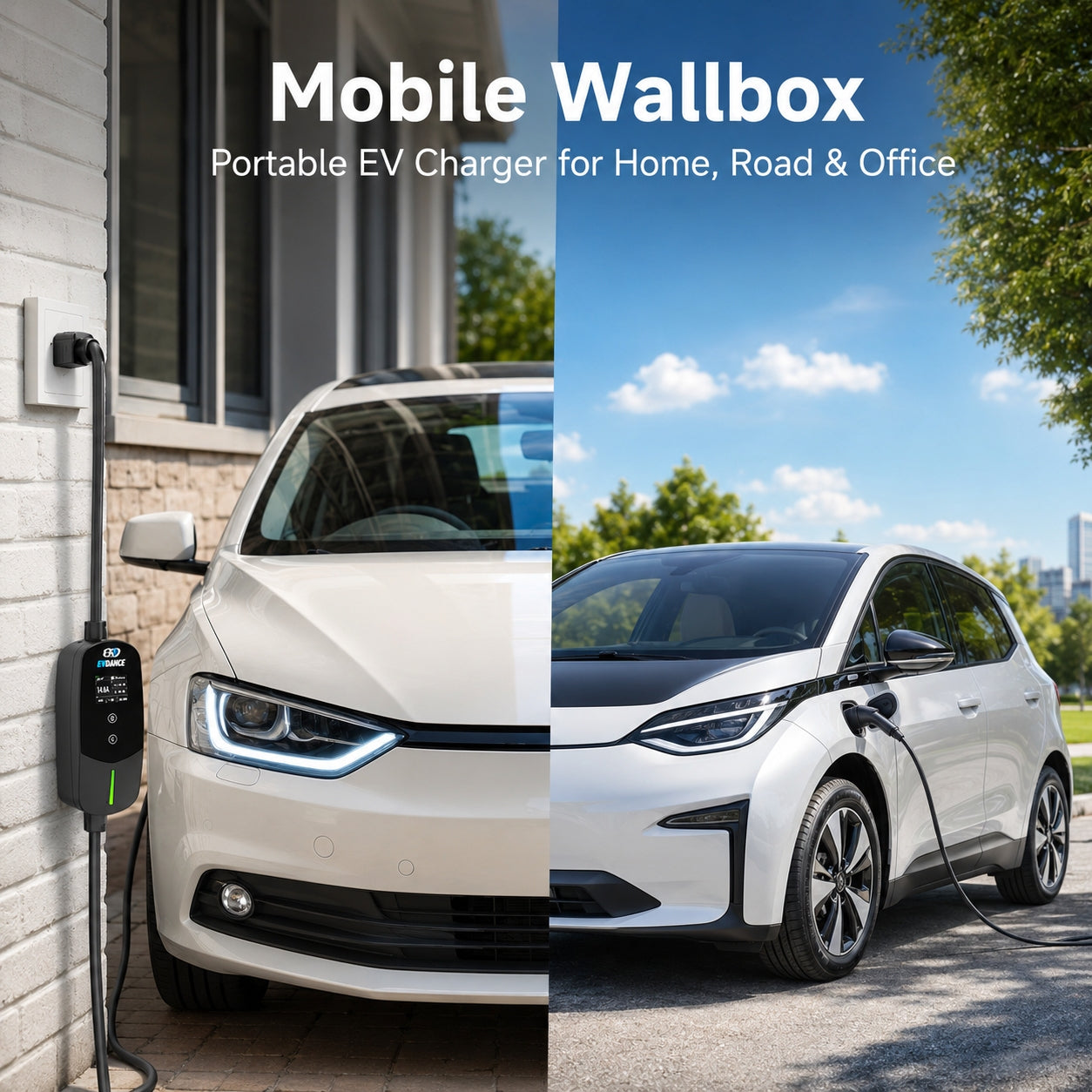 EVDANCE Flux Level 1 & 2 NEMA 5-15 Plug J1772 Portable EV Charger 12A/16A | ETL Certification