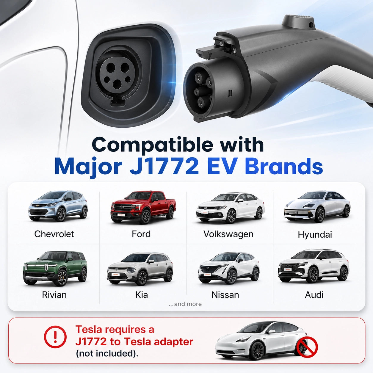 EVDANCE Flux Level 2 NEMA 14-50 40A J1772 Portable EV Charger | ETL Certification