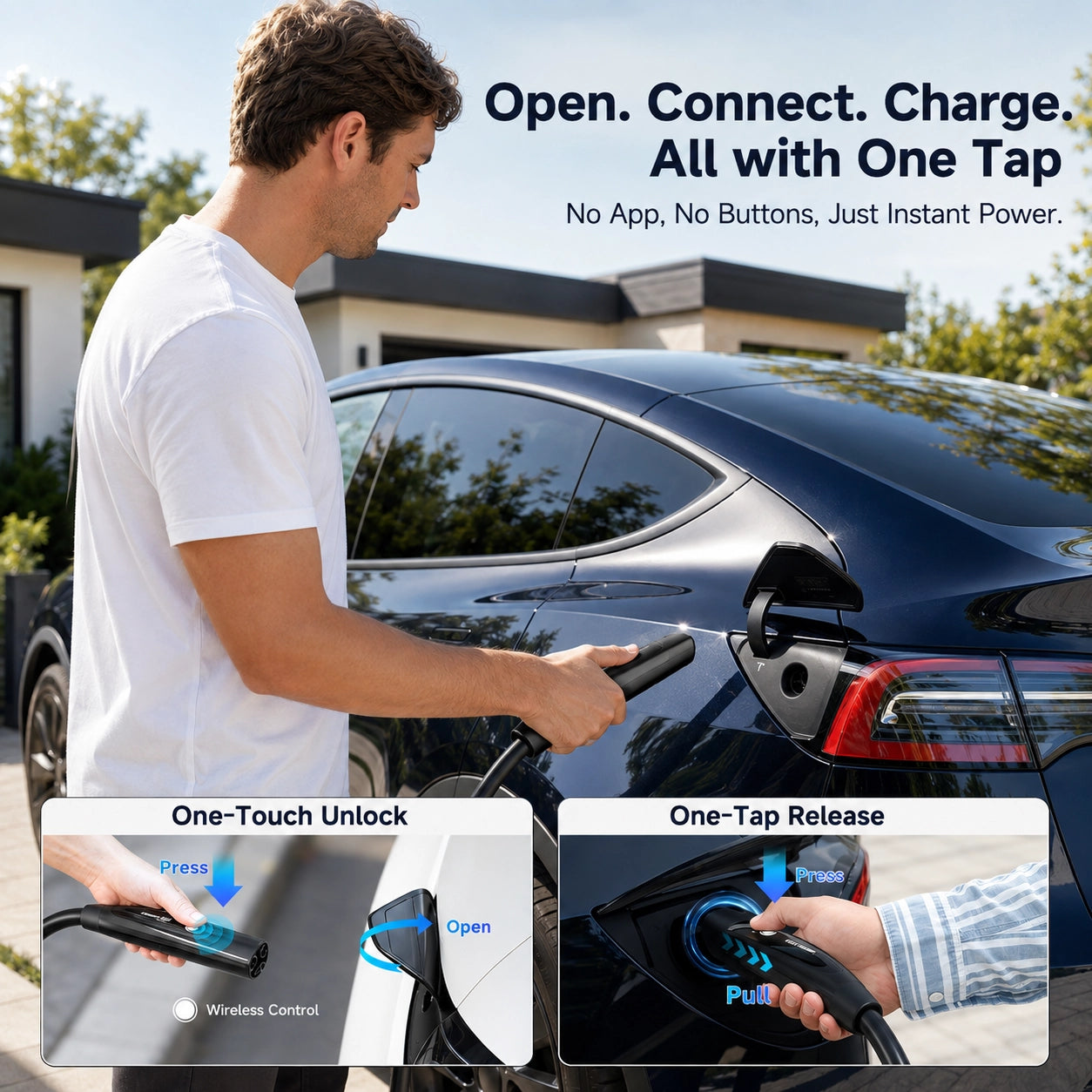 EVDANCE Level 2 NEMA 14-50 32A Tesla/NACS Portable EV Charger | ETL Certification
