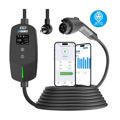EVDANCE Flux Level 1 NEMA 5-15 Plug 12A J1772 Portable EV Charger