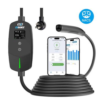 EVDANCE Flux Level 1 NEMA 5-15 Plug 12A NACS/Tesla Portable EV Charger