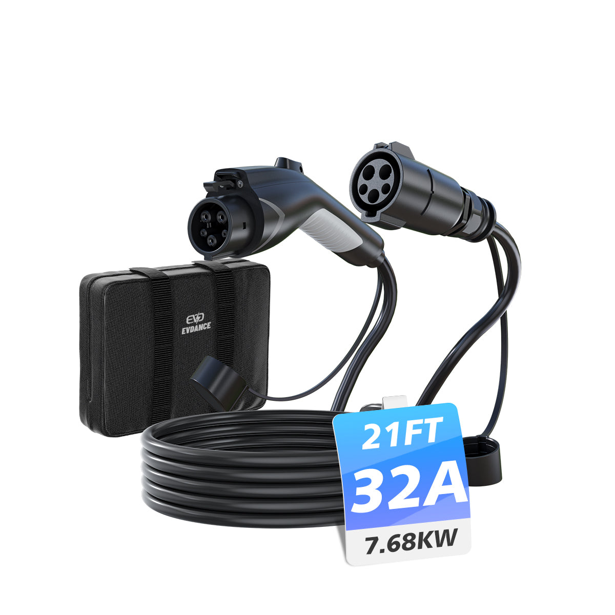 EVDANCE J1772 EV Extension Cord 32A 21/40FT