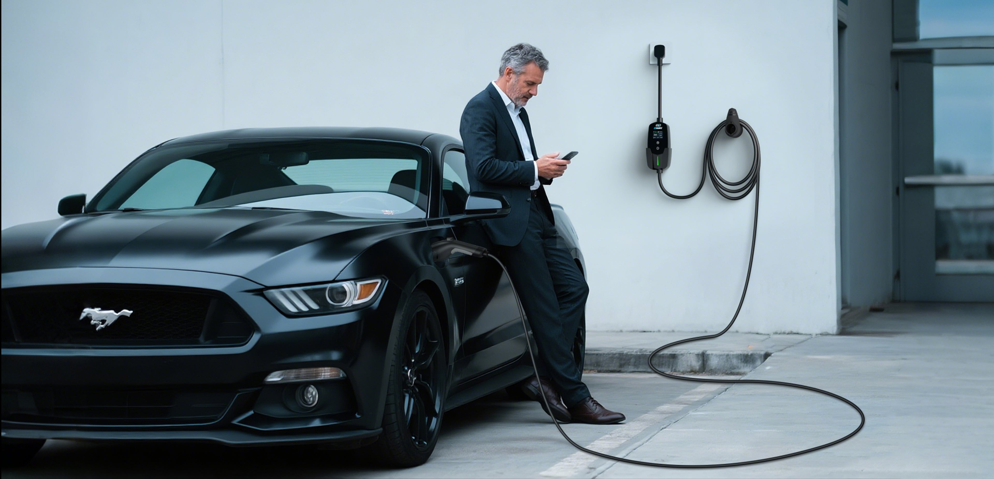 The EVDANCE Level 2 NEMA 14-30 Plug 24A J1772 Portable Electric Vehicle (EV) Charger allows for fast home charging and app control.