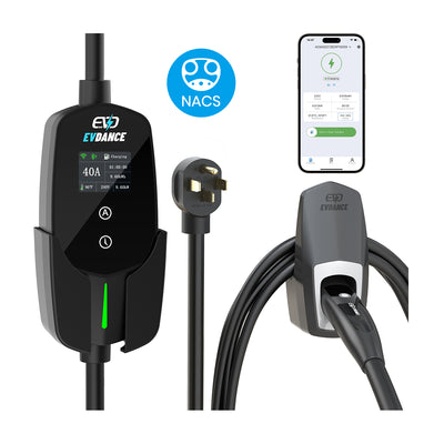 Chargeur portable Tesla EVDANCE Flux Niveau 2 NEMA 14-50 40 A, compatible Wi-Fi