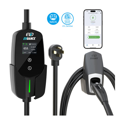 Chargeur portable Tesla EVDANCE Flux Niveau 2 NEMA 14-50 40 A, compatible Wi-Fi