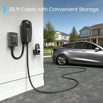 EVDANCE Home Level 2 EV Charger NACS Wall-mounted Hardwired In - 50A