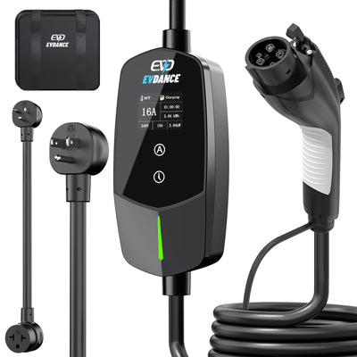 EVDANCE Flux Level 1 & 2 NEMA 5-15 Plug J1772 Portable EV Charger 12A/16A | ETL Certification