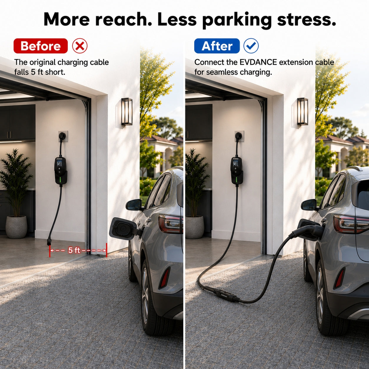 EVDANCE J1772 EV Extension Cord 32A-50A 21/40 FT