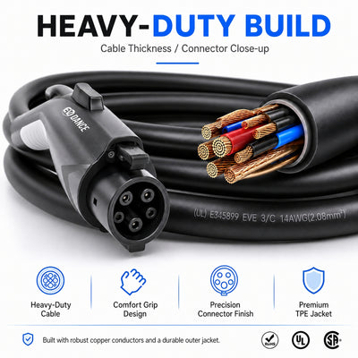 EVDANCE J1772 EV Extension Cord 32A-50A 21/40 FT