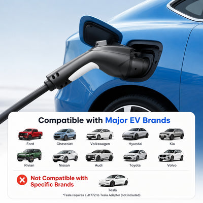 EVDANCE Flux Level 1 & 2 NEMA 5-15 Plug J1772 Portable EV Charger 12A/16A | ETL Certification