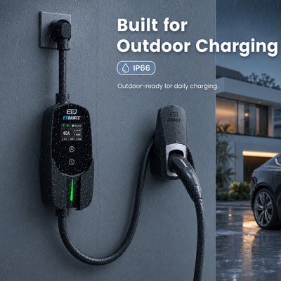 EVDANCE Flux Level 2 NEMA 14-50 40A Tesla Portable EV Charger Wifi Enabled
