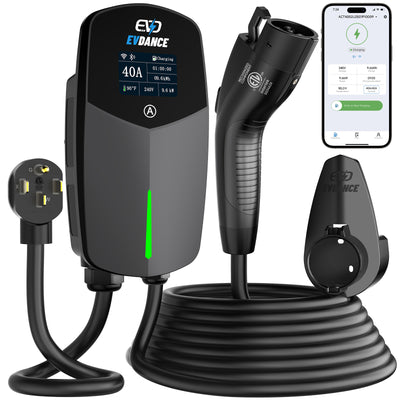 EVDANCE  Home Level 2 EV Charger NEMA 14-50 J1772 Wall-mounted Plug In - 40A | ETL Certification