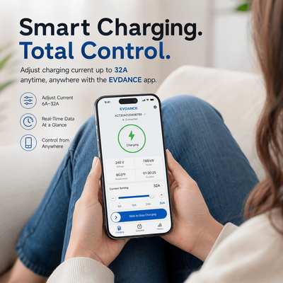 EVDANCE Home Level 2 EV Charging NACS Tesla NEMA 14-50 Plug ETL Certified - 32A | 240V