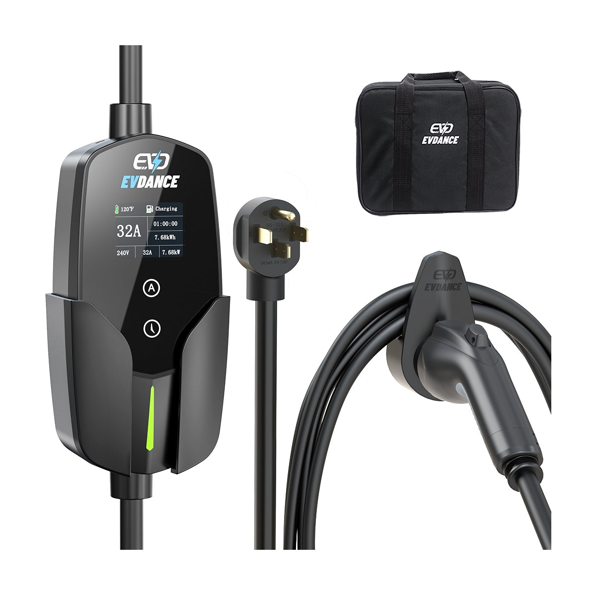 Chargeur EV portable EVDANCE niveau 2 NEMA 10-30 24A NACS 