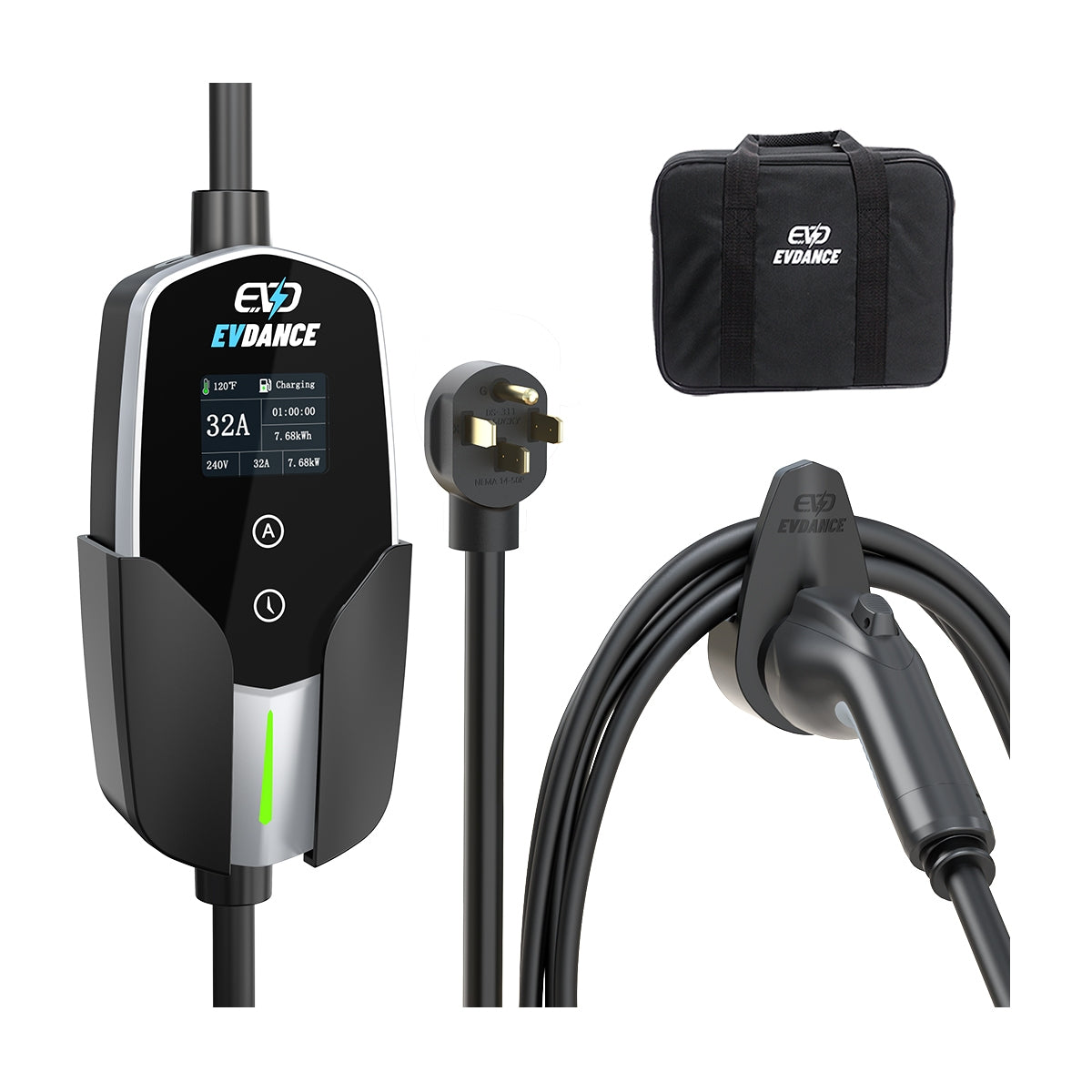 Chargeur EV portable EVDANCE niveau 2 NEMA 10-30 24A NACS 