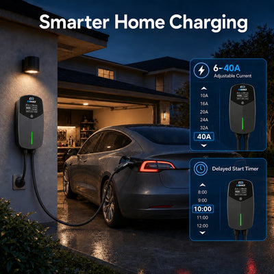 EVDANCE Level 2 EV Charger NEMA 14-50 NACS Wall-mounted Plug In - 40A | ETL Certification
