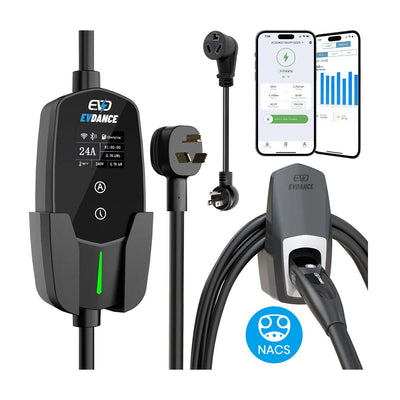 EVDANCE 240 V 40 A Tragbares 2-in-1-Ladegerät für Elektrofahrzeuge 