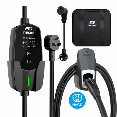 EVDANCE Level 2 NEMA 10-30 24A NACS Portable EV Charger | ETL Certification