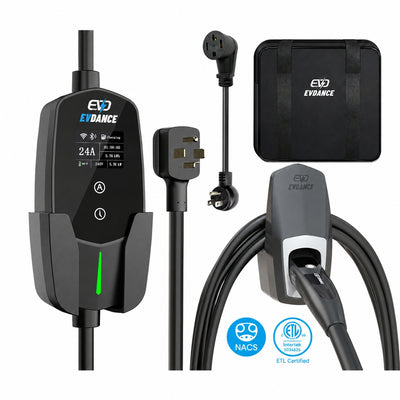 EVDANCE Level 2 NEMA 14-30 24A NACS Portable EV Charger | ETL Certification