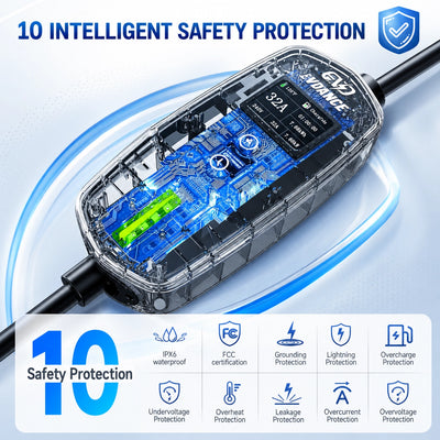 EVDANCE Level 2 NEMA 14-50 32A J1772 Portable EV Charger | ETL Certification