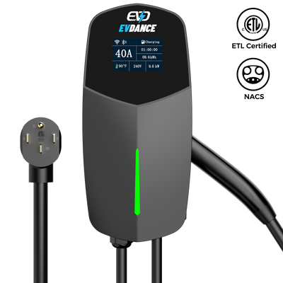 EVDANCE  T40 Level 2 EV Charger NEMA 14-50 NACS Wall-mounted - 40A | ETL Certification