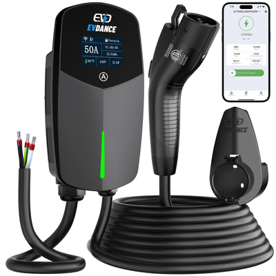 EVDANCE  Home Level 2 EV Charger J1772 Wall-mounted Hardwired In - 50A | ETL Certification