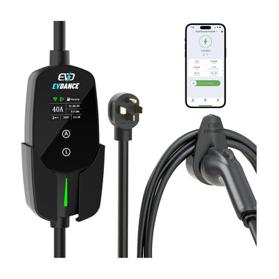 EVDANCE Flux Level 2 NEMA 14-50 40A J1772 Portable EV Charger Wifi Enabled